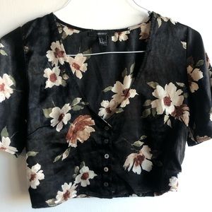 Floral Silk Crop Top